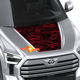 Carte topographique de capot TRD 4X4 Off Road Wrap Decal pour Toyota Tundra 3rd 2021 - up Sticker Graphics SupDec Design

