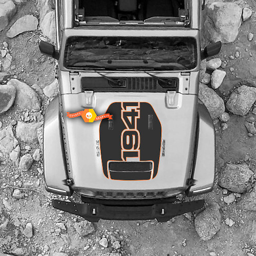 Capot pour 2021 2022 2023 Jeep 1941 édition Wrangler Rubicon autocollant graphique vinyle SupDec Design
