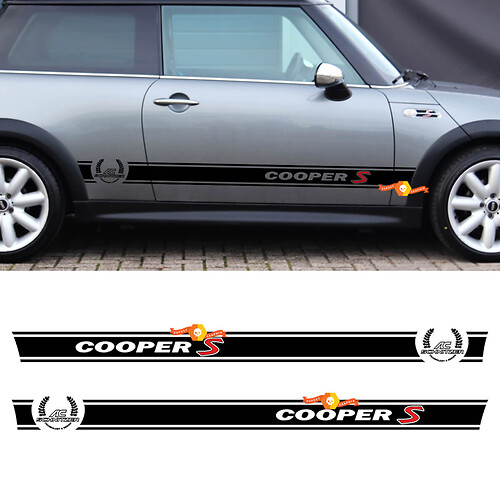 Autocollant Vinyle Latéral à Bandes de Contour Marquées pour MINI Cooper