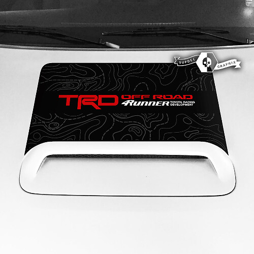 Toyota 4runner TRD Off Road Hood Scoop Autocollant Décalcomanie Carte topographique graphique 4 Couleurs 2020 2021 2022 2023
