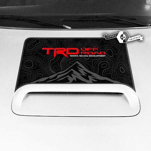 Toyota 4runner TRD Off Road Hood Scoop Autocollant Décalcomanie Graphique Montagnes Carte topographique 3 Couleurs 2020 2021 2022 2023
