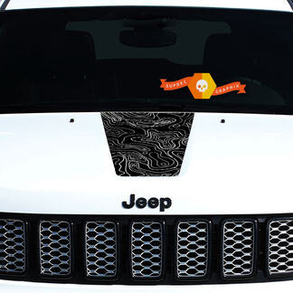 2011-2018 Jeep Grand Cherokee capot graphique décalcomanie carte topographique occultante
