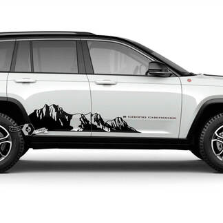 Paire 2023+ Jeep Grand Cherokee Trailhawk Doors Mountains Graphic Decal
