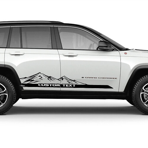 Autocollant en vinyle de bandes personnalisées Mountains Custom Doors pour Jeep Grand Cherokee Trailhawk