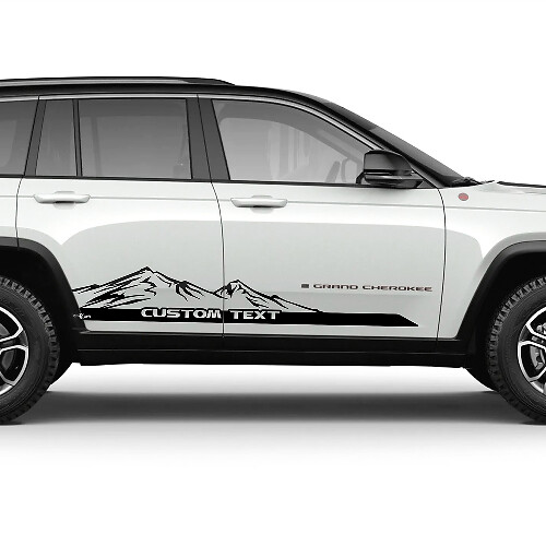 Paire 2023+ Jeep Grand Cherokee Trailhawk Doors Mountains Logo Autocollant graphique Autocollant
