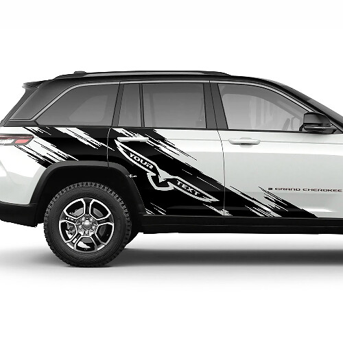 Paire 2023+ Jeep Grand Cherokee Trailhawk Portes Mud Splash Graphic Sticker Decal
