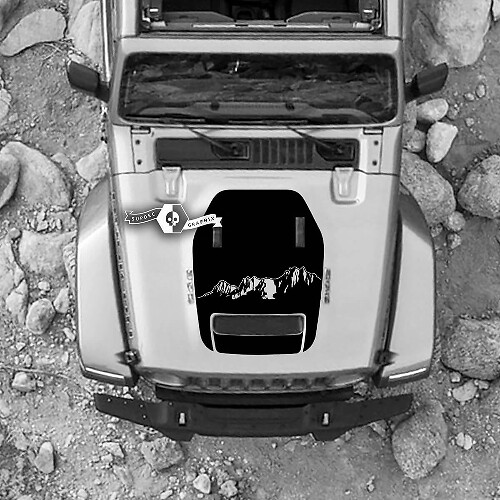 Capot pour 2021 2022 2023 Jeep montagnes Wrangler Rubicon autocollant graphique vinyle SupDec Design
