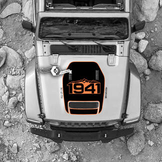 Capot pour 2021 2022 2023 Jeep 1941 édition montagne Wrangler Rubicon autocollant graphique vinyle SupDec Design

