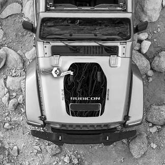 Capot pour 2021 2022 2023 Jeep montagnes Wrangler Logo Rubicon autocollant graphique vinyle SupDec Design
