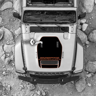 Capot pour 2021 2022 2023 Jeep montagnes Wrangler Logo Rubicon autocollant graphique vinyle SupDec Design 2 couleurs
