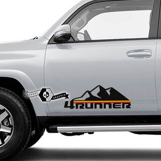 2 x 4Runner 2023 Portes Latérales Vinyle Logo Montagne Stickers Autocollants pour Toyota 4Runner TRD
