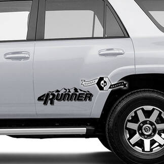 2 x 4Runner 2023 + Portes Vinyle Logo Montagne Stickers Autocollants pour Toyota 4Runner TRD
