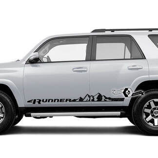 Paire 4Runner 2023 porte latérale vinyle montagnes décalcomanies bande autocollants pour Toyota 4Runner TRD
