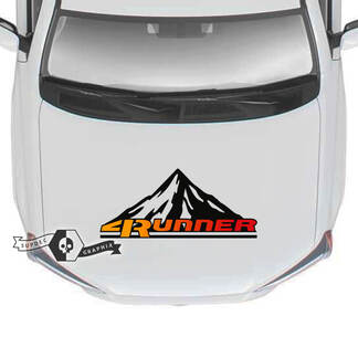 Capot 4Runner 2023 Old School Sunset Vinyle Montagnes Forêt Stickers Autocollants pour Toyota 4Runner TRD
