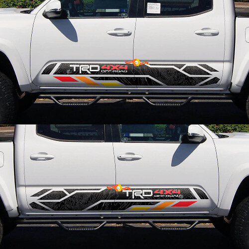 Kit de décalcomanies en vinyle pour bas de caisse topographique tout-terrain TRD 4x4 pour Toyota Tacoma Tundra