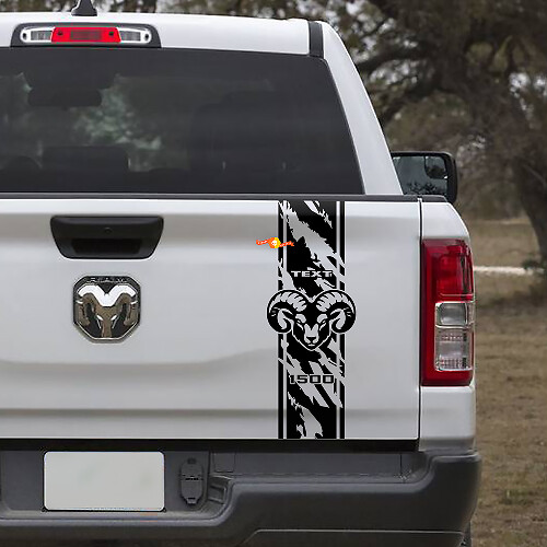 Autocollant Vinyle Décoratif Style Usé Hemi pour Hayon Dodge Ram 1500
