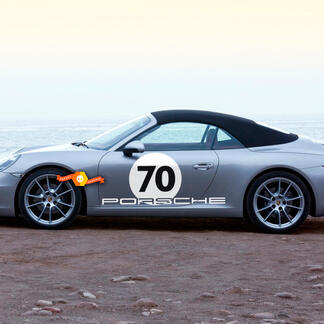 Porsche Heritage Design pour la nouvelle 911 Speedster Side Doors Stripes Kit Sticker Sticker Bold
