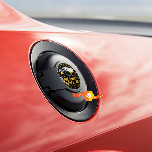 Autocollant insert de porte de carburant bombée nid d'abeille jaune Rumble Bee pour Dodge Challenger