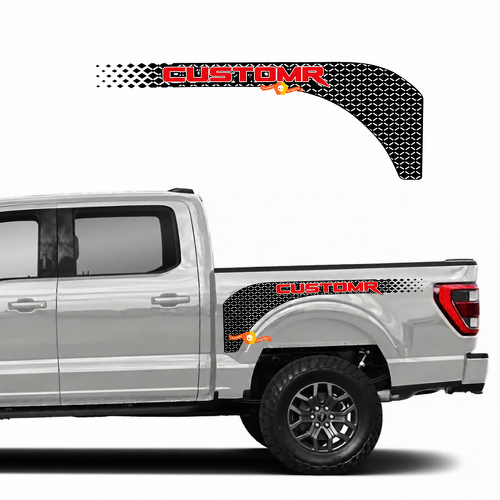 Paire d'Autocollants Vinyle à Motif Losange Rouge CUSTOMR pour Aile, Compatible avec Ford F-150 2022-2023