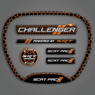 Ensemble de Challenger SRT Scat Pack Honeycomb Cinnamon Orange Volant TRIM RING emblème bombé décalcomanie Charger Dodge Scatpack
