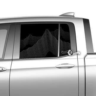 Paire Honda Ridgeline Montagnes Vinyle Fenêtre Portes Sticker Autocollant Graphiques
