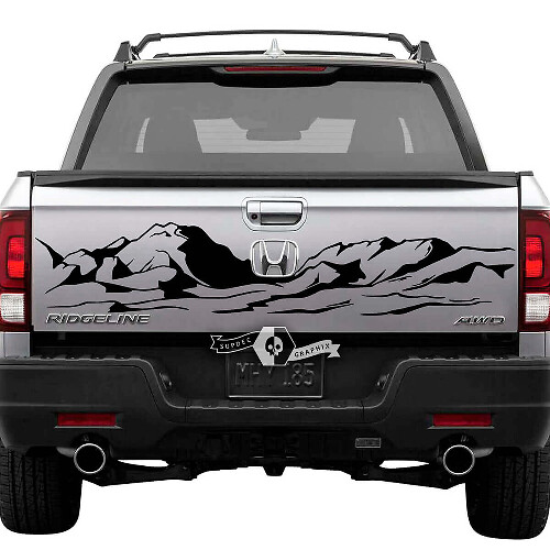 Autocollant en vinyle style montagne pour hayon Honda Ridgeline