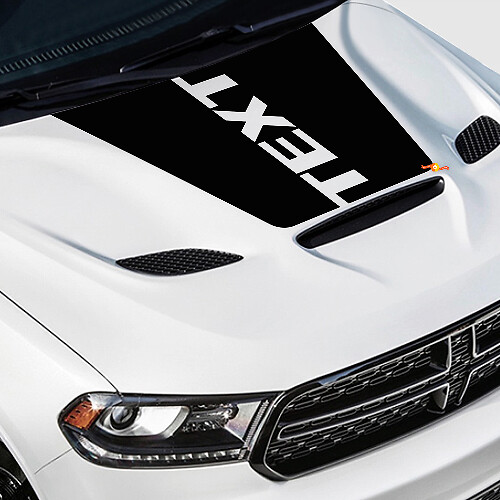 Autocollant Vinyle Personnalisé Texte Blackout pour Capot Dodge Durango 2018-2020