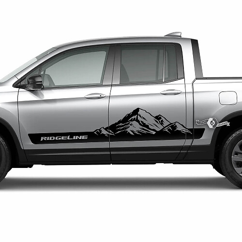 Paire 2023 Honda Ridgeline Mountains Vinyl Body Side Doors Sticker Sticker Graphics
