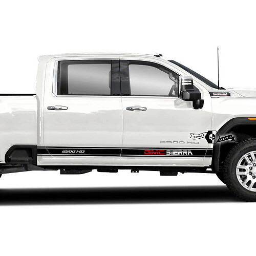 Kit de décalcomanies en vinyle avec lettrage de marque et bandes latérales pour GMC Sierra 2500HD 2022