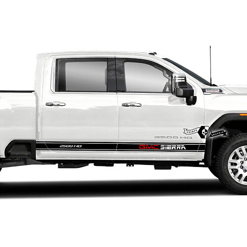 Kit d'autocollants en vinyle avec lettrage pour bandes latérales GMC Sierra 2500HD 2022