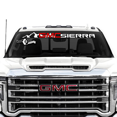 Autocollant en vinyle style montagne pour pare-brise GMC Sierra 2500HD