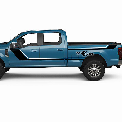 Kit de décalcomanies vinyle à rayures latérales jumelles pour Musclecar Super Duty 2023