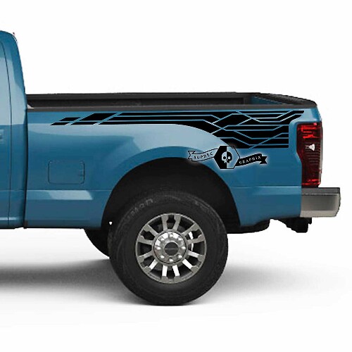 Paire Musclecar Super Duty 2023 Bed Fender Stickers Autocollants latéraux Vinyle graphique
