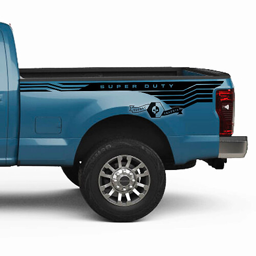 Paire Ford Super Duty 2023 Bed Fender Lines Stickers Autocollants latéraux Vinyle graphique
