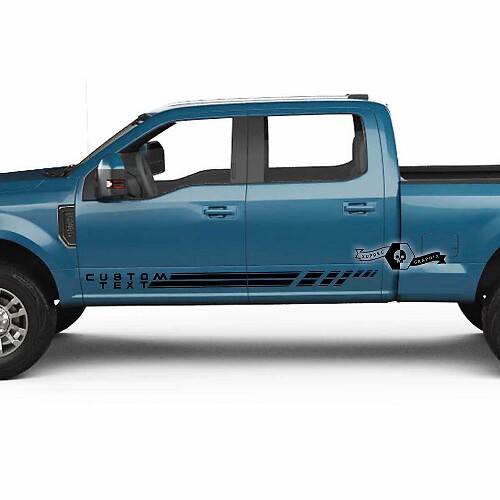 Décalcomanies en vinyle à rayures damier pour bas de caisse Musclecar Super Duty