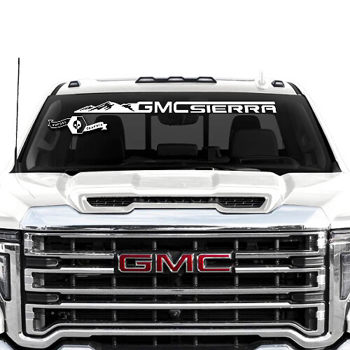 Bannière de pare-brise montagne en vinyle pour GMC Sierra 2500HD