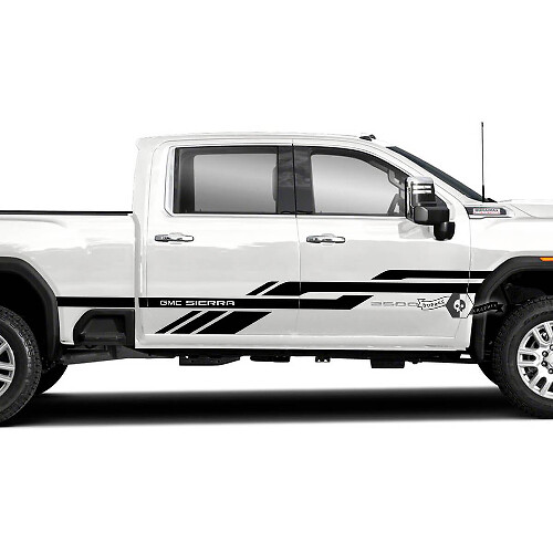 Autocollants en vinyle à rayures latérales entrelacées pour GMC Sierra 2500HD 2022-2023