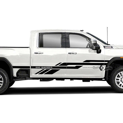 Autocollants en vinyle à rayures latérales entrelacées pour GMC Sierra 2500HD 2022-2023