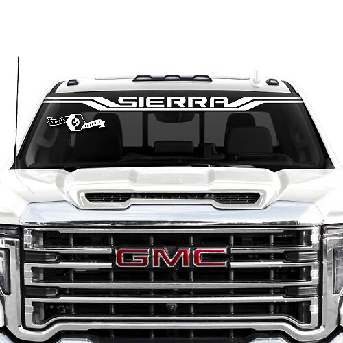 Autocollant Vinyle Bannière Pare-brise Sierra pour GMC Sierra
