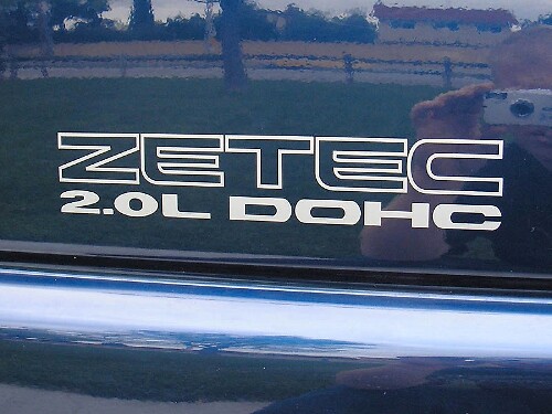 Jeu d'autocollants vinyles latéraux Zetec 2.0L DOHC pour Musclecar Escort ZX2 1997-2002