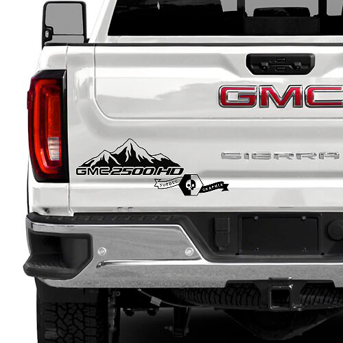 Autocollant vinyle pour hayon montagne GMC Sierra 2500HD 2022-2023