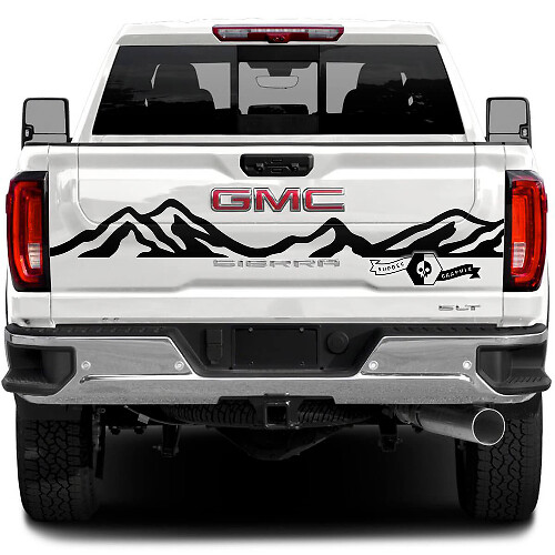 Autocollant en vinyle décoratif pour hayon avec chaîne de montagnes pour GMC Sierra 2500HD 2022-2023