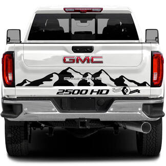 Hayon arrière GMC Sierra 2500HD 2022 2023 Mountains Logo Vinyl Decal pour GMC Sierra Graphics
