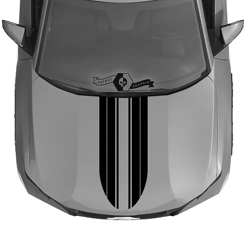 Autocollant Vinyle Double Bande pour Capot Hyundai Santa Cruz