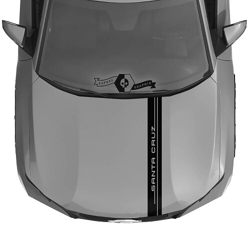 Autocollant en vinyle à double rayure de capot de marque pour Hyundai Santa Cruz