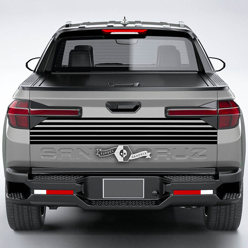 Autocollant de décalcomanie de hayon en vinyle de lignes arrière, graphique adapté à Hyundai Santa Cruz 2023
