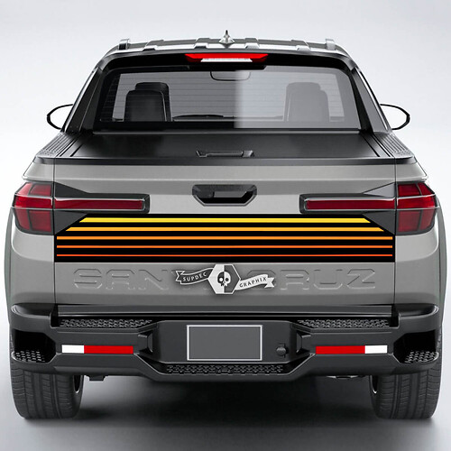 Autocollant de décalcomanie de hayon en vinyle SunSet de lignes arrière adapté à Hyundai Santa Cruz 2023
