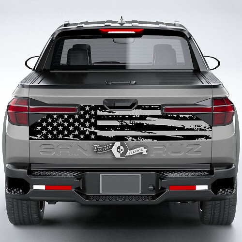 Autocollant en vinyle du drapeau USA vieilli pour hayon Hyundai Santa Cruz 2023