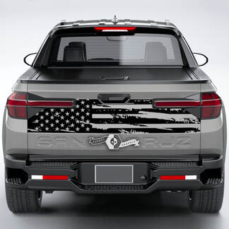 Arrière Honda Ridgeline 2023 lignes USA drapeau détruit vinyle hayon autocollant graphique
