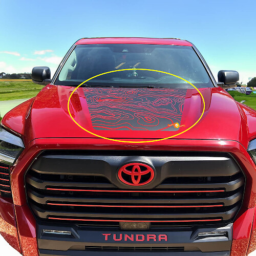 Autocollant en vinyle pour capot Carte topographique pour Toyota Tundra
